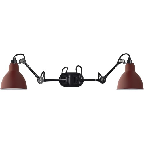 black / round red - Gras 204 double - wall lamp - DCW éditions