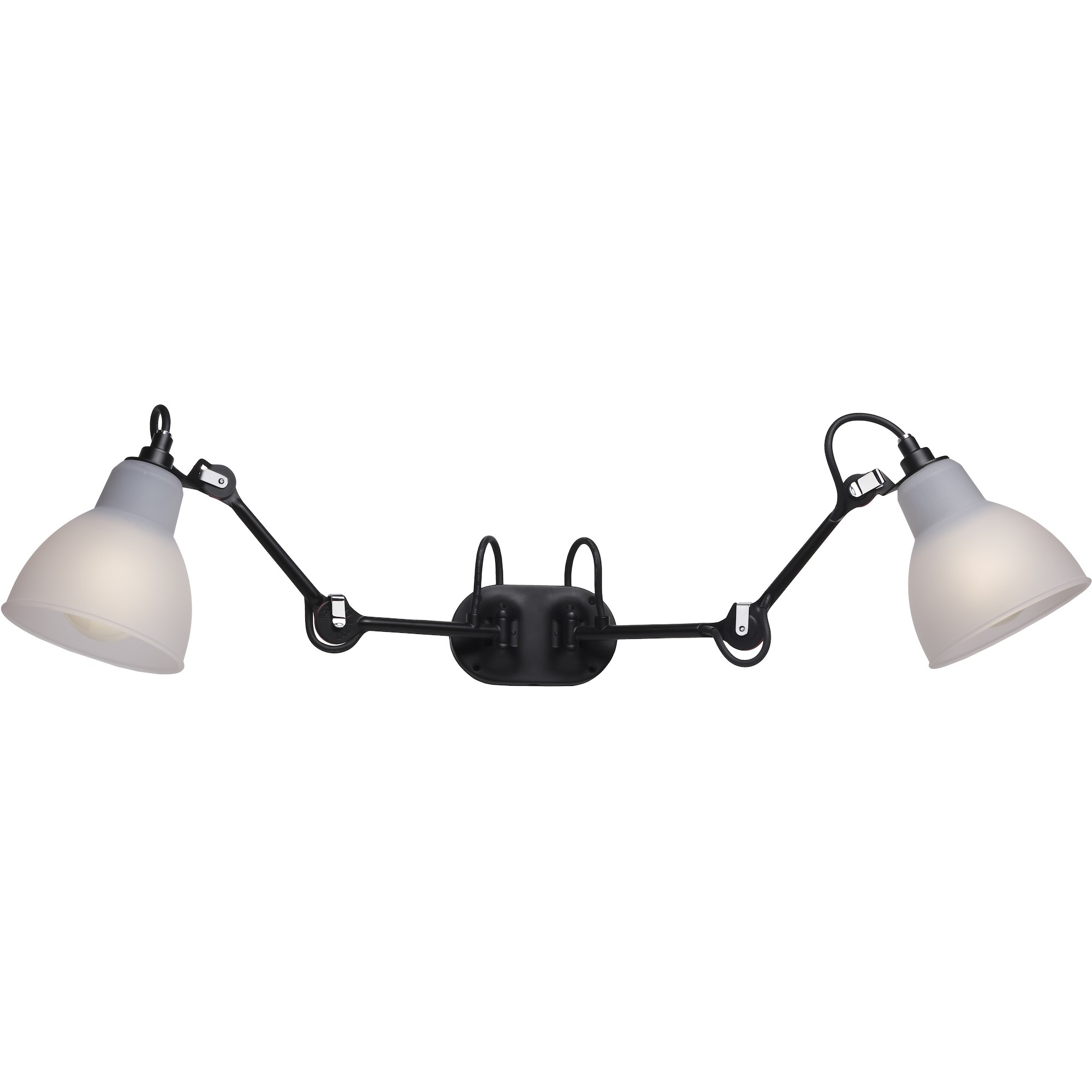 Black / Polycarbonate - CL II - Gras 204 double Bathroom wall lamp - DCW éditions