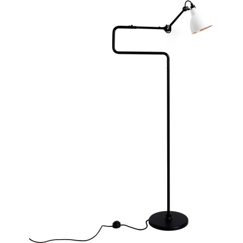 black / round white, copper inside - Gras 411 - floor lamp - DCW éditions