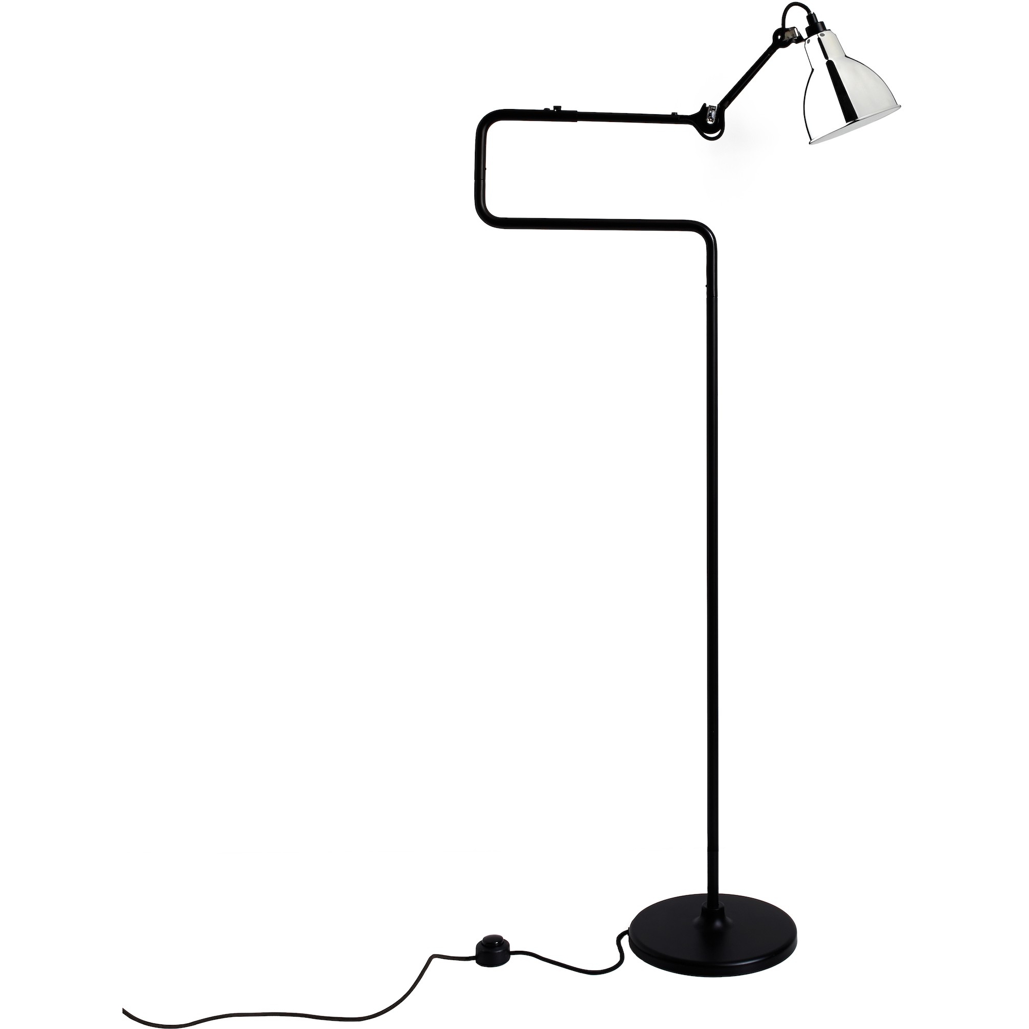 black / round chrome - Gras 411 - floor lamp - DCW éditions