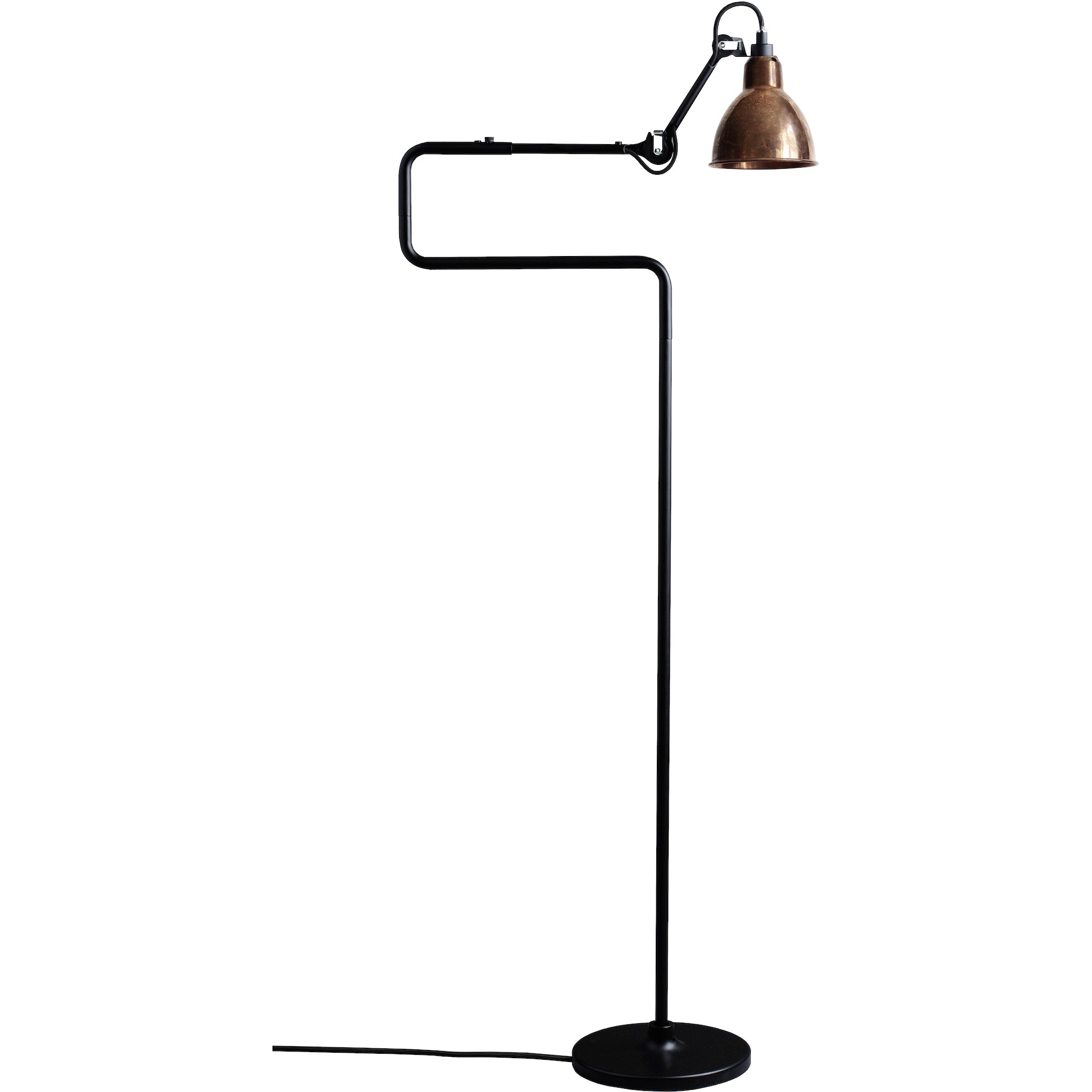 black / round raw copper - Gras 411 - floor lamp - DCW éditions