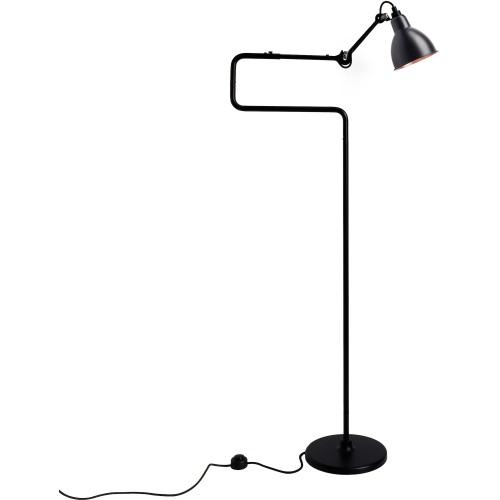 black / round black, copper inside - Gras 411 - floor lamp - DCW éditions