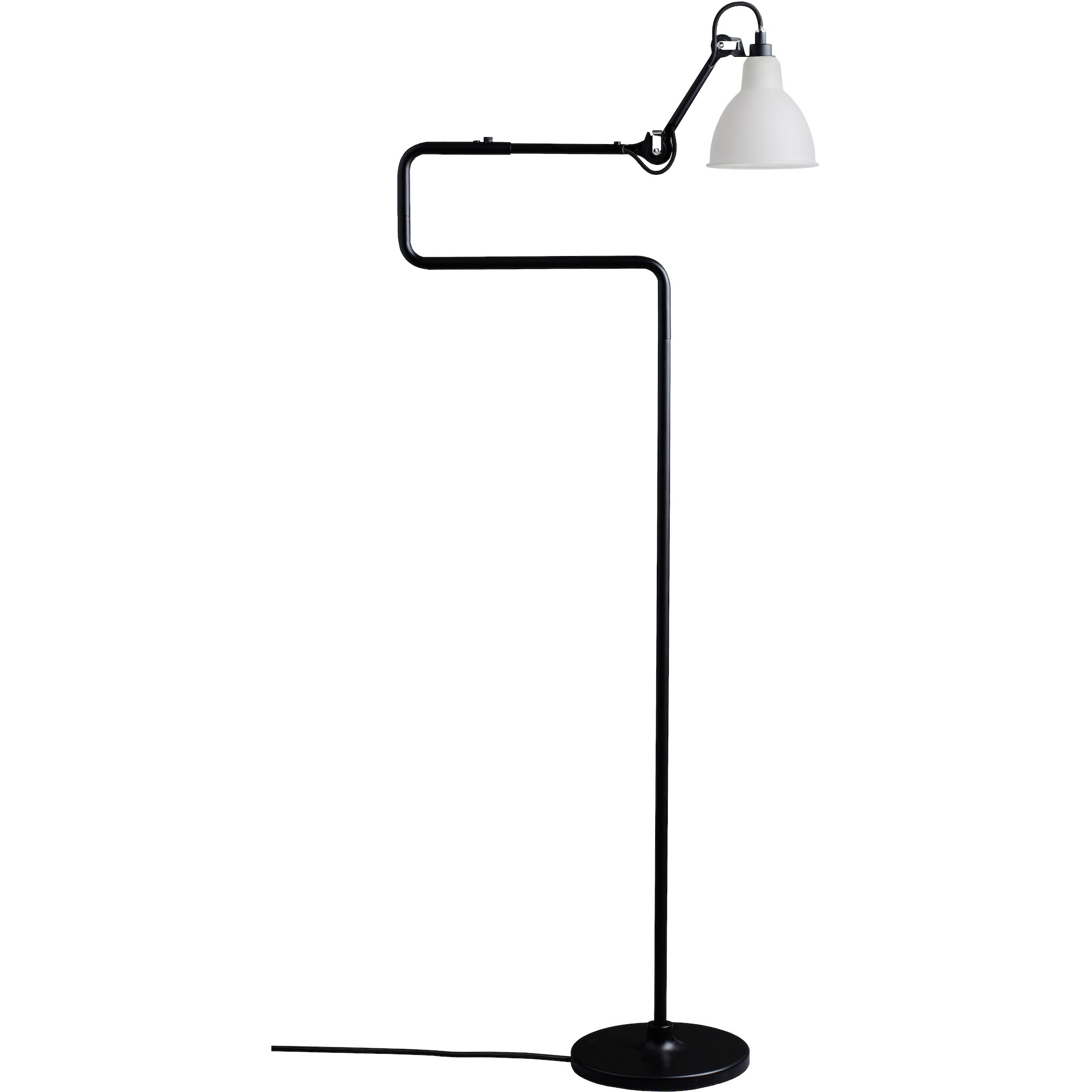 noir / rond verre opalin - Gras 411 - lampadaire - DCW éditions