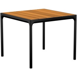 SOLD OUT – Bamboo / Black aluminium – 90 x 90 cm – Four dining table - Houe