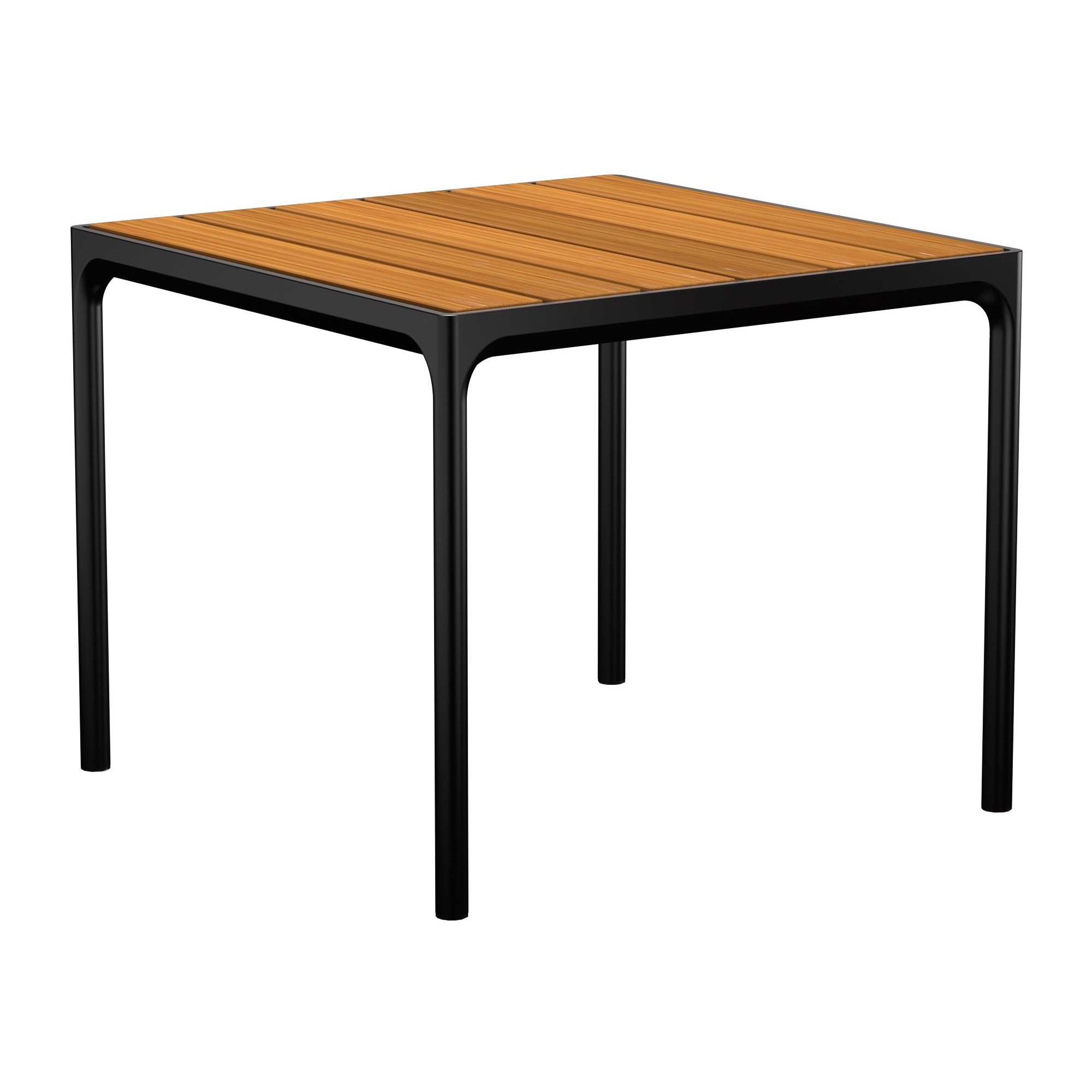 SOLD OUT – Bamboo / Black aluminium – 90 x 90 cm – Four dining table - Houe