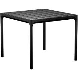 table de repas Four – 90x90xH74cm / aluminium noir monochrome – Houe