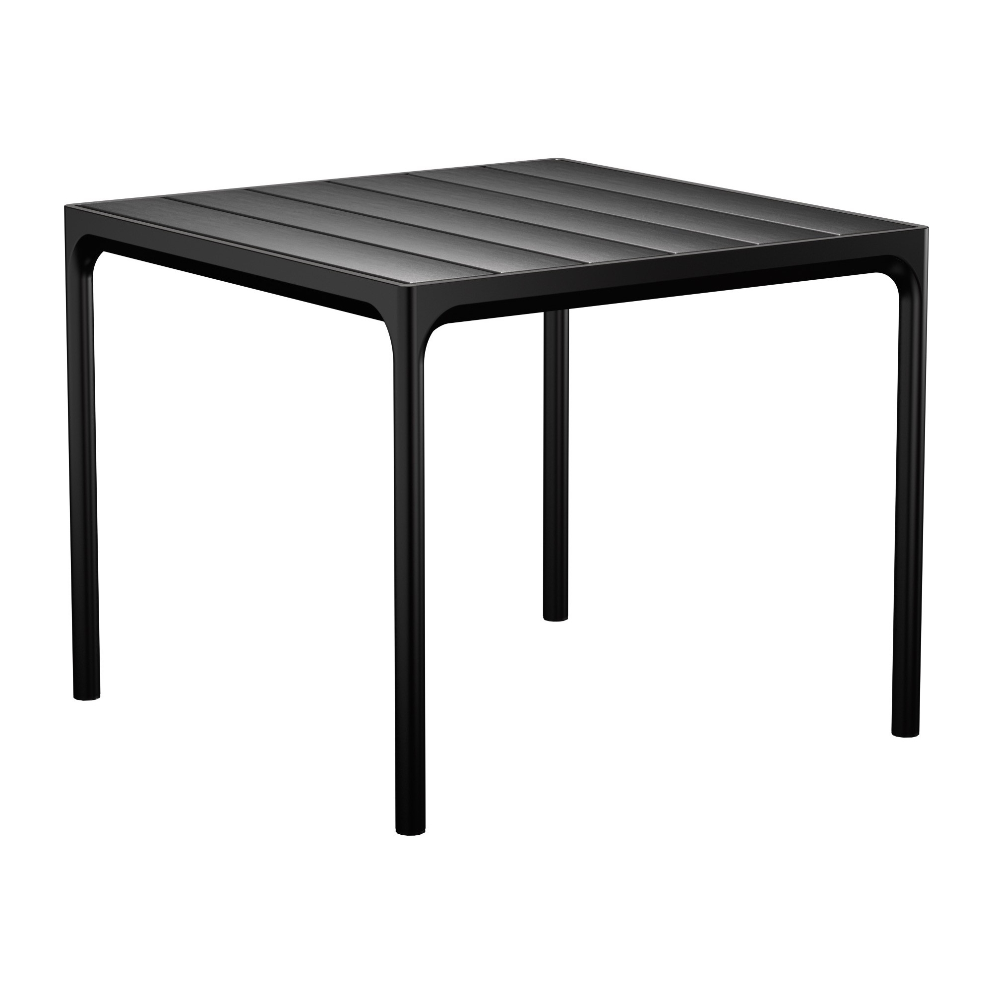 table de repas Four – 90x90xH74cm / aluminium noir monochrome – Houe