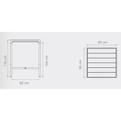 EPUISE – Bambou / Aluminium Noir – 90 x 90 x H110 cm – table de bar Four - Houe