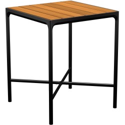 SOLD OUT – Bamboo / Black Aluminium – 90 x 90 x H110 cm – Four bar table - Houe