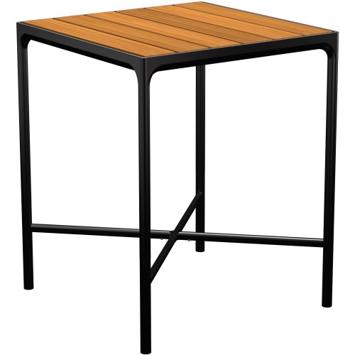 SOLD OUT – Bamboo / Black Aluminium – 90 x 90 x H110 cm – Four bar table - Houe