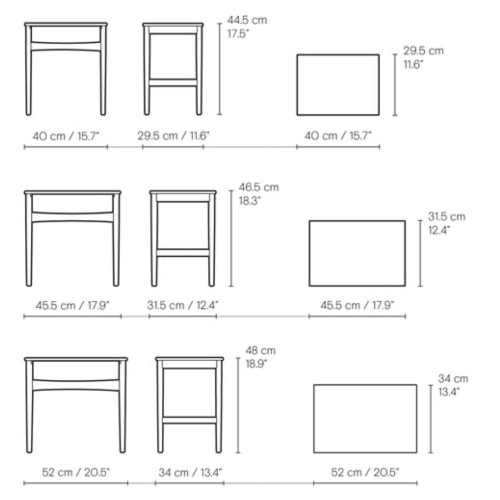 CH004 Nesting Tables - Carl Hansen & Søn