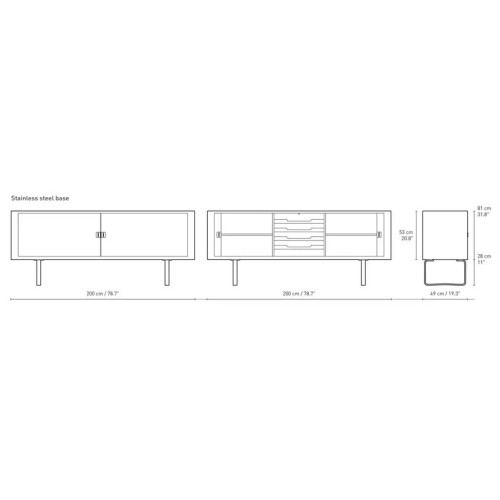 metal legs - Credenza CH825 - Carl Hansen & Søn