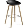 AAS32 Bar stool Black shell + Oak base - HAY