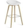 AAS32 Bar stool White shel+ Oak base - HAY