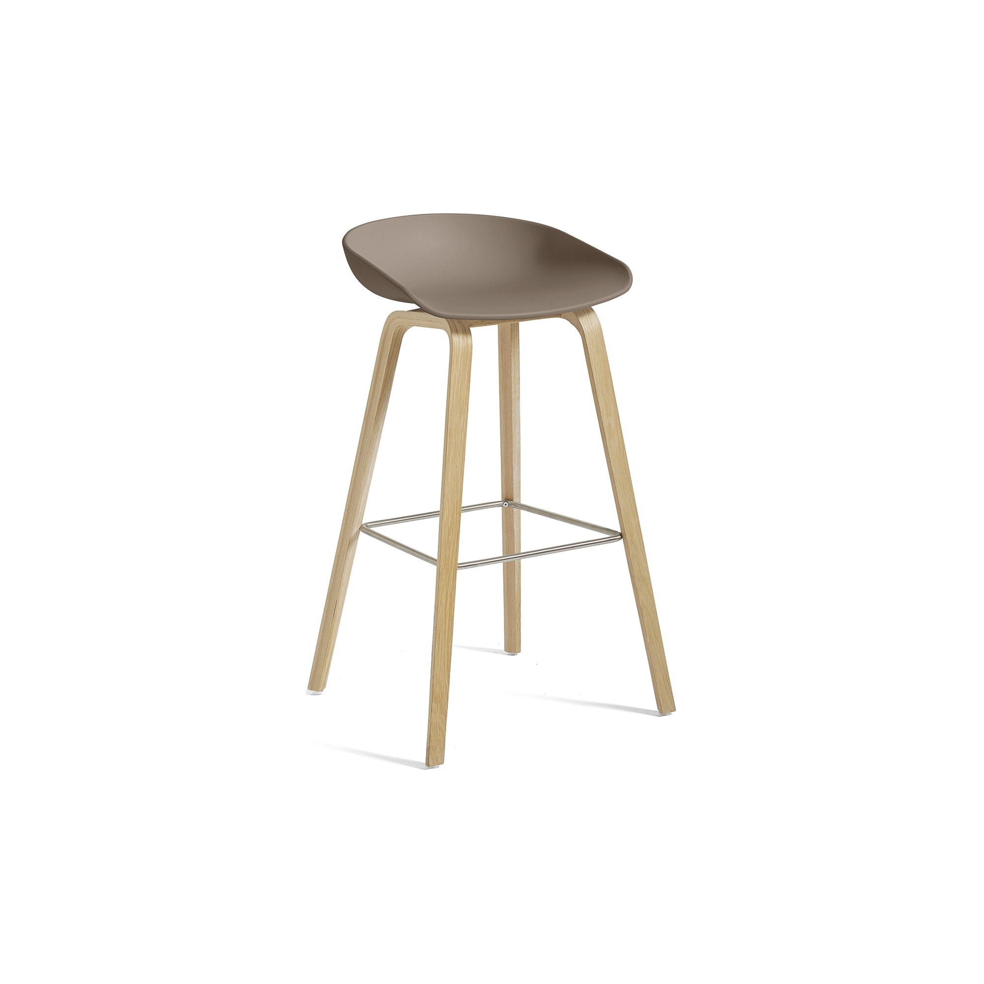 AAS32 Bar stool Khaki shell + Oak base - HAY