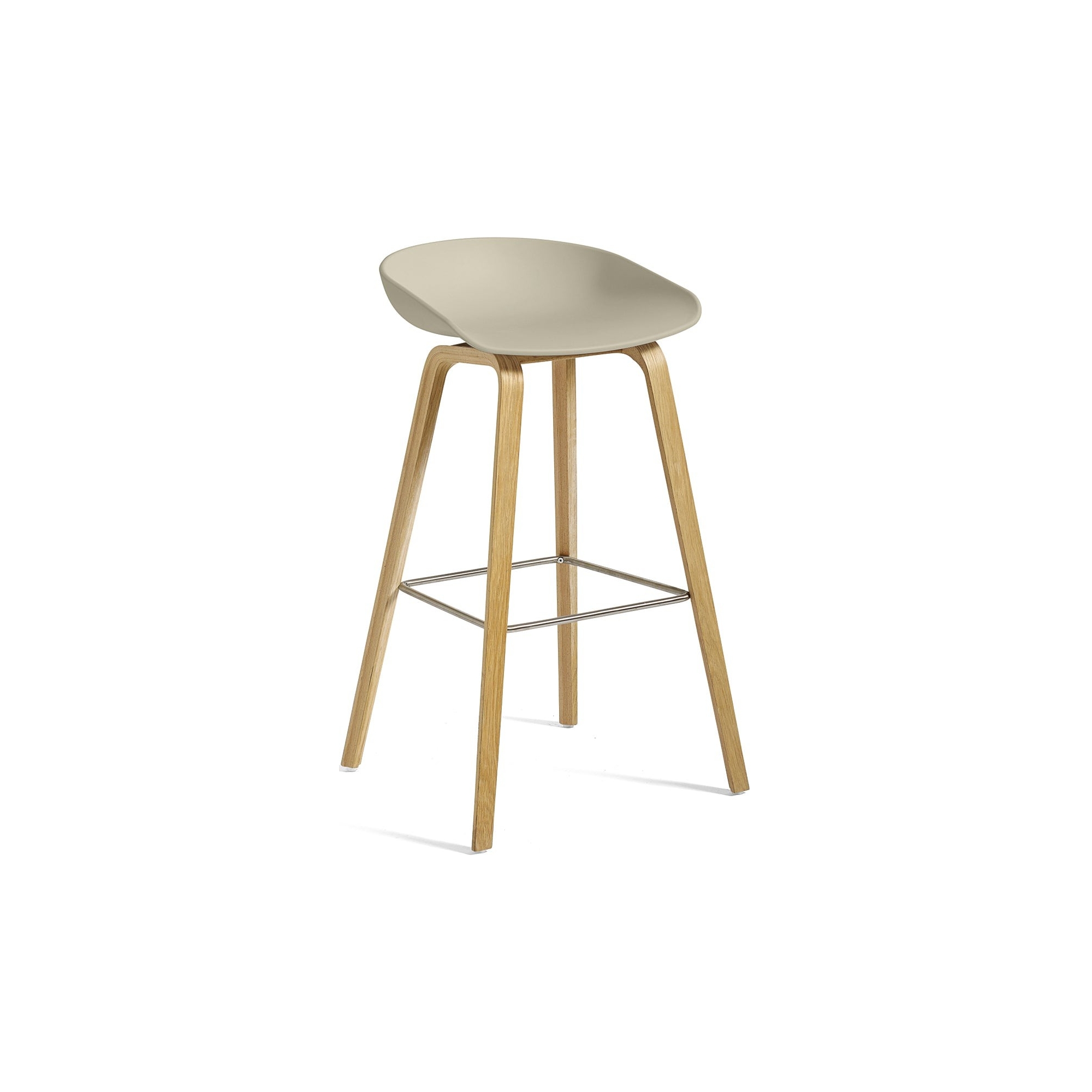 AAS32 Bar stool Pastel green shell + Oak base - HAY