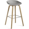 AAS32 Bar stool Concrete grey shell + Oak base - HAY