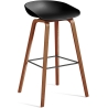 AAS32 Bar stool Black shell + Walnut base - HAY