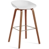 AAS32 Bar stool White shell + Walnut base - HAY