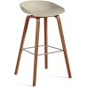 AAS32 Bar stool Pastel green shell + Walnut base - HAY