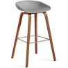 AAS32 Bar stool Concrete grey shell + Walnut base - HAY