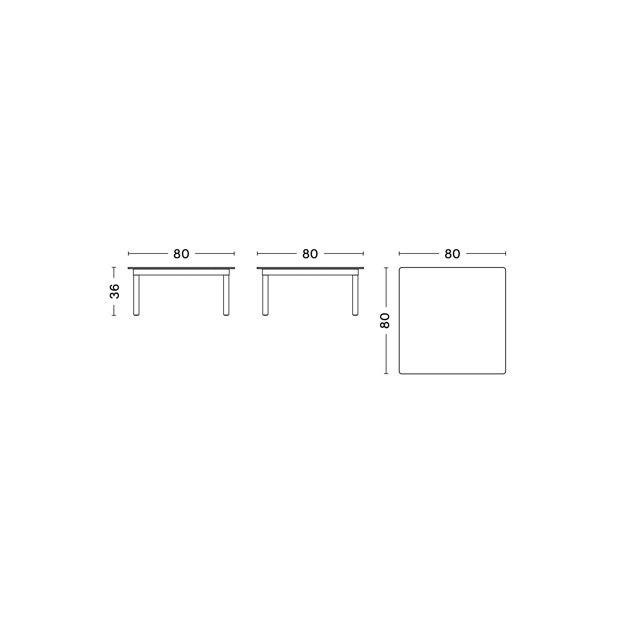 80 x 80 x H36 cm – KOFI coffee table - HAY