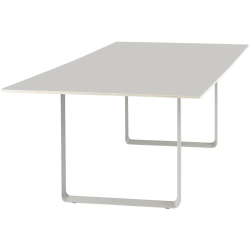 Table 70/70 295x108cm, Plateau linoléum gris – piètement gris - Muuto