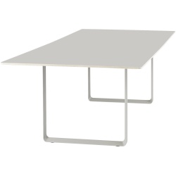 Table 70/70 225x90cm, Plateau linoléum gris – piètement gris - Muuto