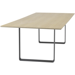 70/70 table 255x108cm, oak veneer table top – black base - Muuto