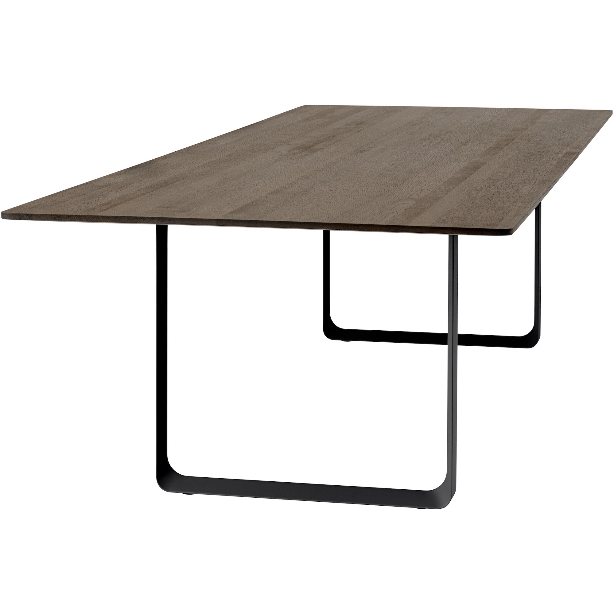 Table 70/70 170x85cm, Plateau chêne fumé massif – piètement noir - Muuto