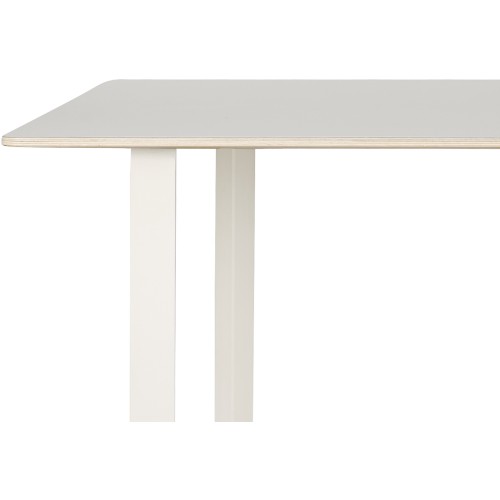 Table 70/70 170x85cm, Plateau linoléum gris – piètement blanc - Muuto