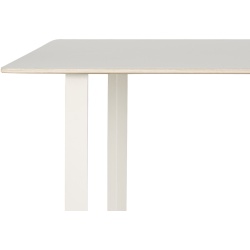 Table 70/70 255x108cm, Plateau linoléum gris – piètement blanc - Muuto