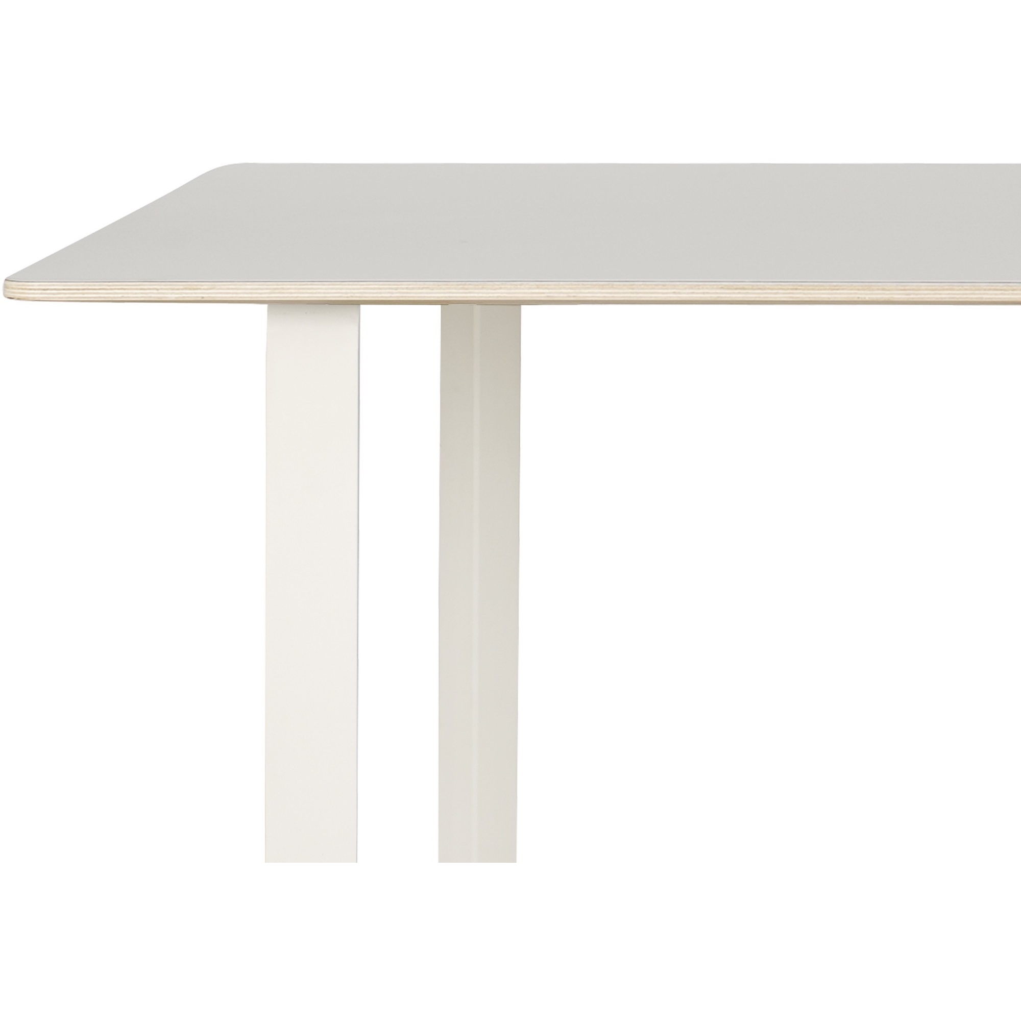 Table 70/70 255x108cm, Plateau linoléum gris – piètement blanc - Muuto