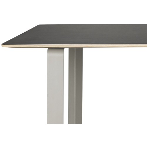 70/70 Table 170x85cm, black linoleum table top – grey base - Muuto