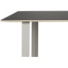 Table 70/70 225x90cm, Plateau linoléum noir – piètement gris - Muuto