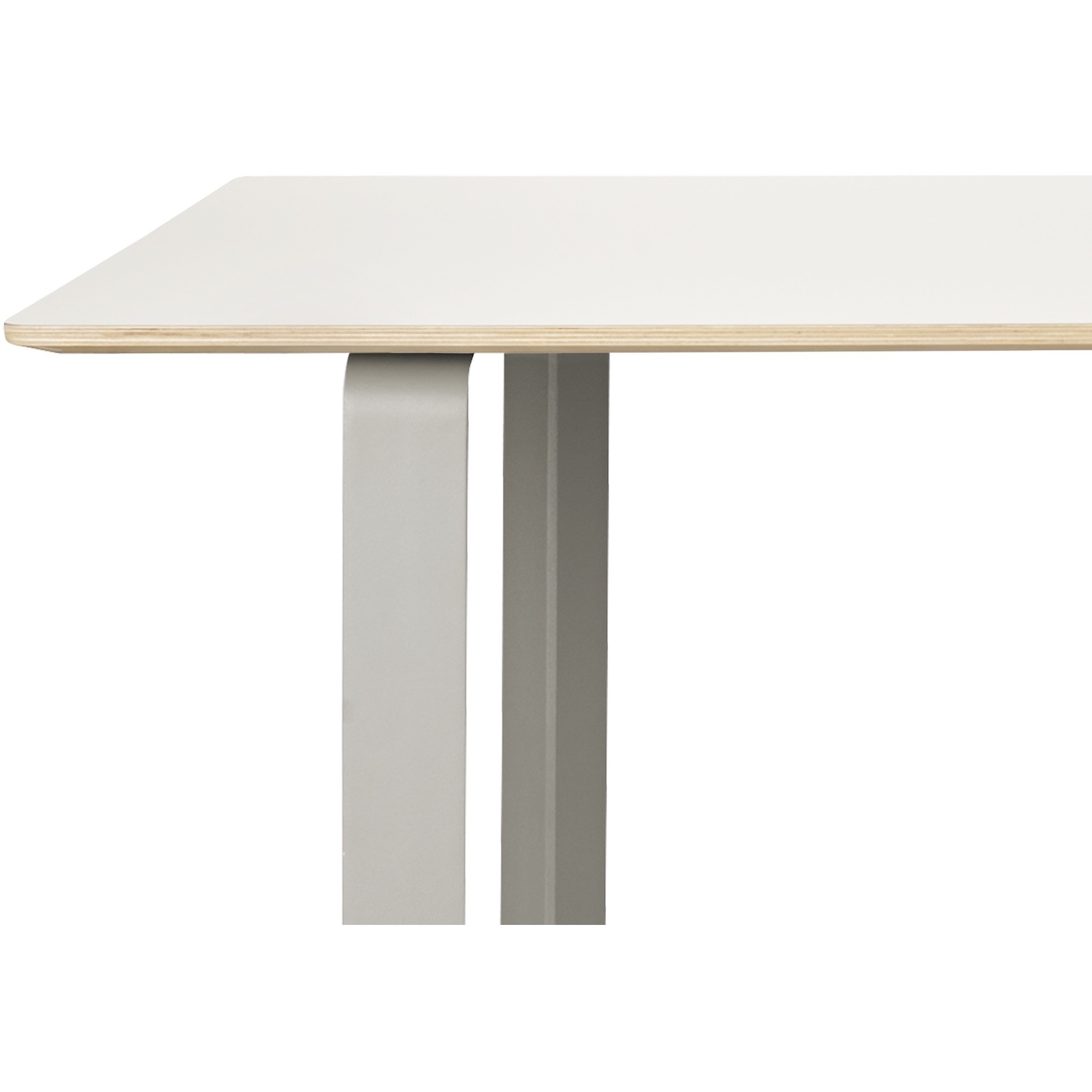 Table 70/70 225x90cm, Plateau stratifié blanc – piètement gris - Muuto