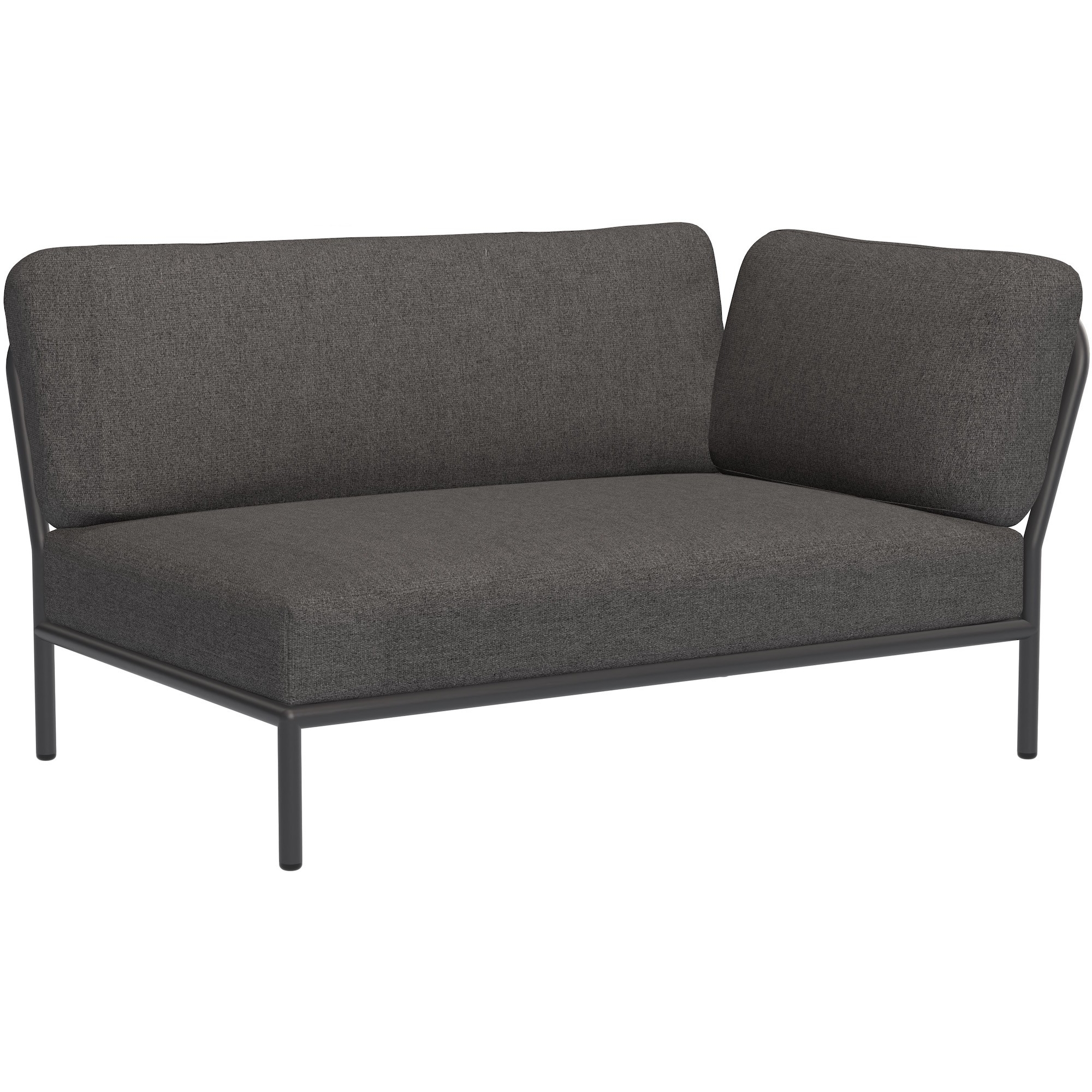 Level sofa – right corner – dark grey Basic fabric (98) + dark grey base (51) – Houe