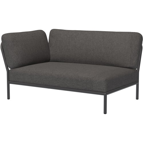 Level sofa – left corner – dark grey Basic fabric (98) + dark grey base (51) – Houe