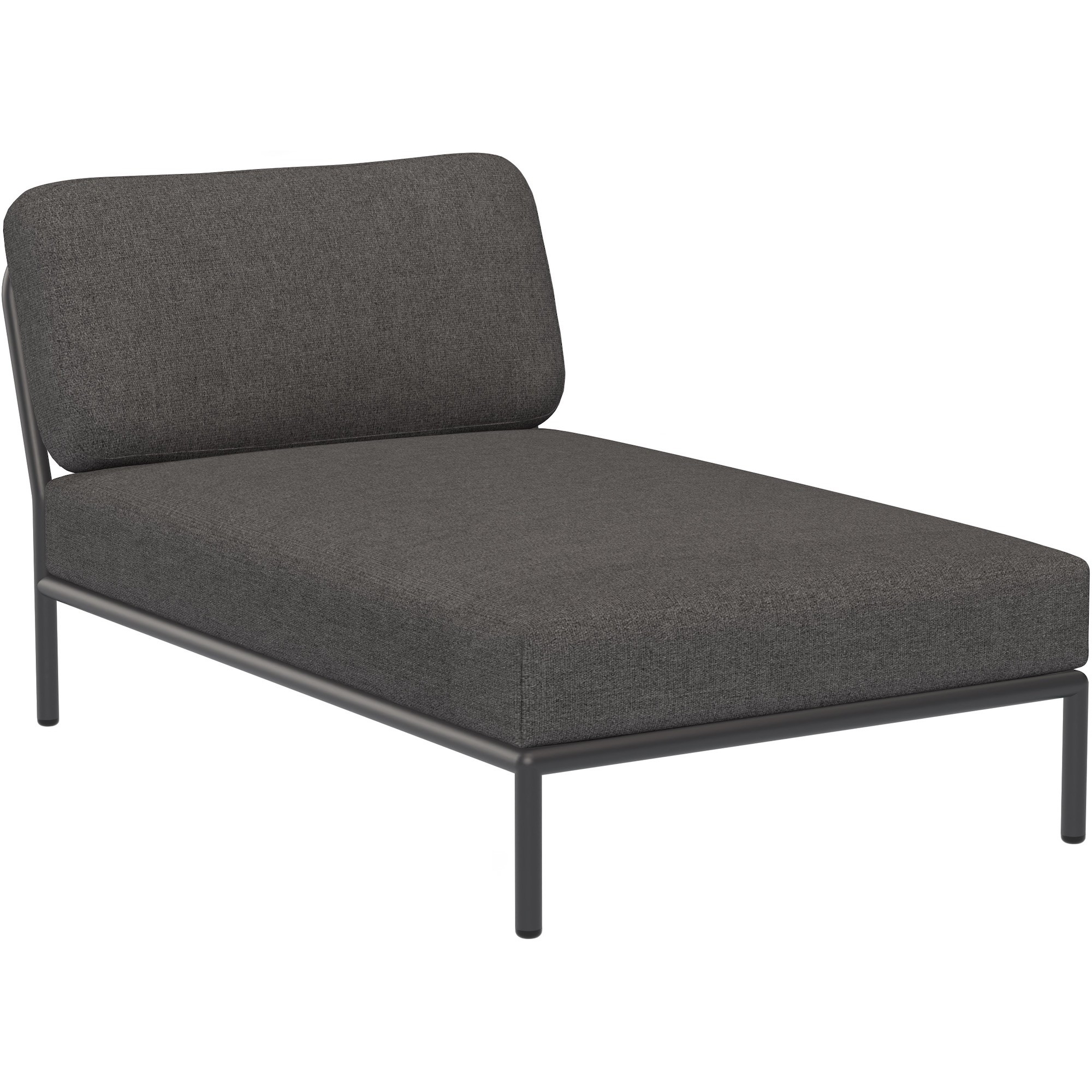 canapé Level – chaise longue – tissu Basic gris foncé (98) + base gris foncé (51) – Houe