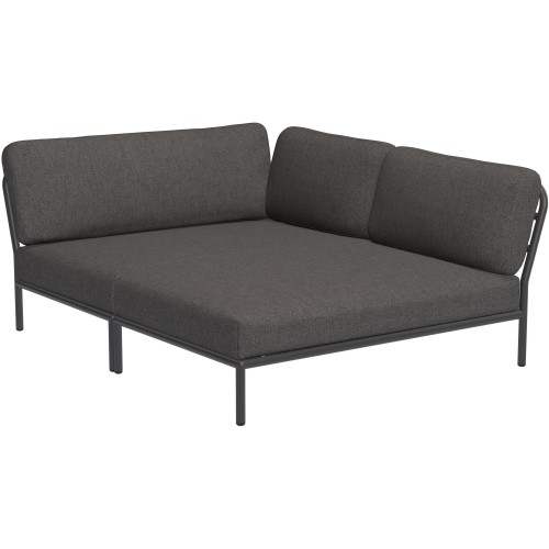 Level sofa – right cozy corner – dark grey Basic fabric (98) + dark grey base (51) – Houe