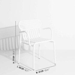 White - Week-End Chair with armrests - Petite Friture