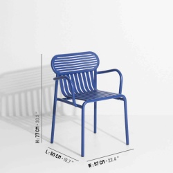 Blue - Week-End Chair with armrests - Petite Friture