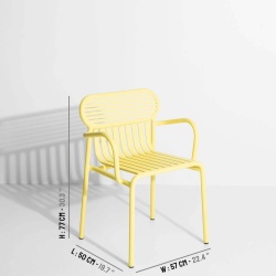 Yellow - Week-End Chair with armrests - Petite Friture