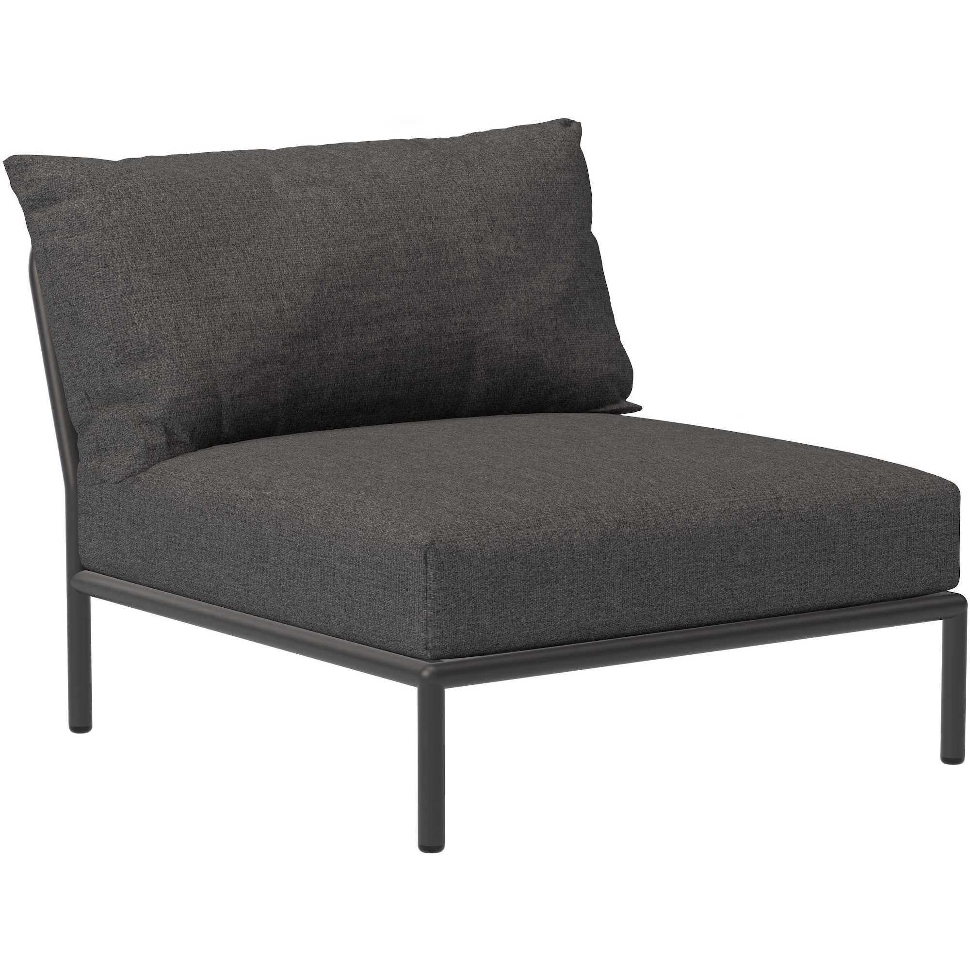 Level 2 sofa – lounge chair / central module – dark grey Basic fabric (98) + dark grey base (51) – Houe