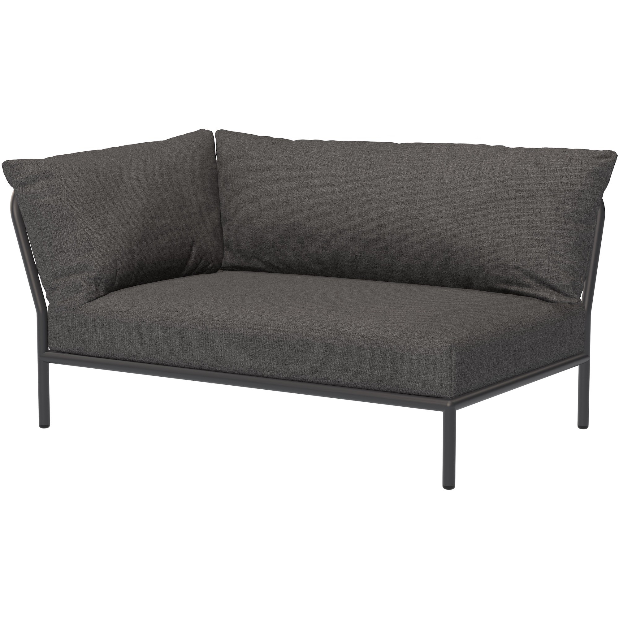 Level 2 sofa – left corner – dark grey Basic fabric (98) + dark grey base (51) – Houe