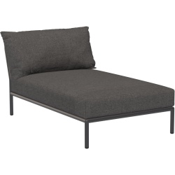 canapé Level 2 – chaise longue – tissu Basic gris foncé (98) + base gris foncé (51) – Houe