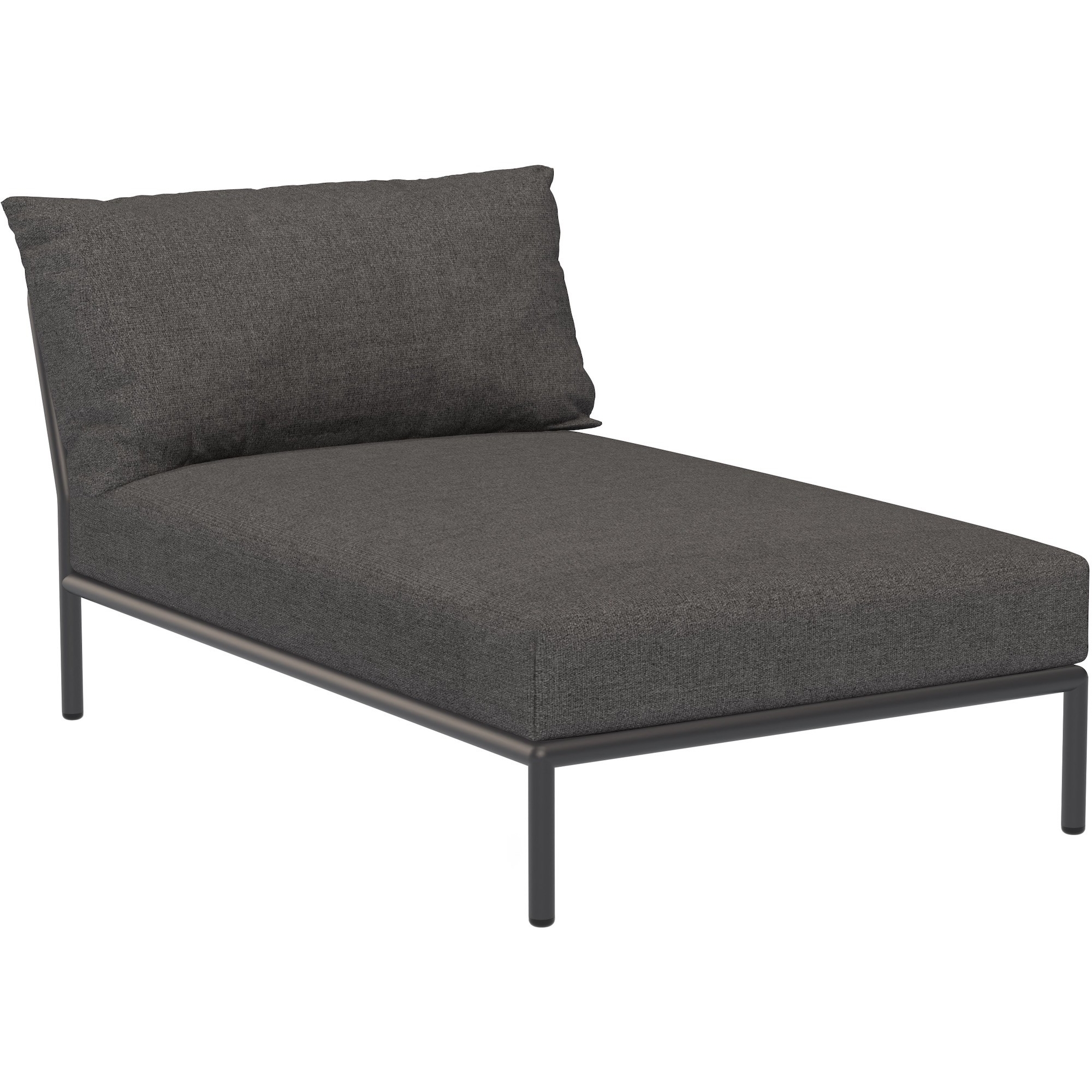 Level 2 sofa – chaise longue – dark grey Basic fabric (98) + dark grey base (51) – Houe