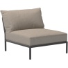 Level 2 sofa – lounge chair / central module – Ash Sunbrella Heritage fabric (92) + dark grey base (51) – Houe