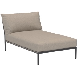 canapé Level 2 – chaise longue – tissu Sunbrella Heritage Ash (92) + base gris foncé (51) – Houe