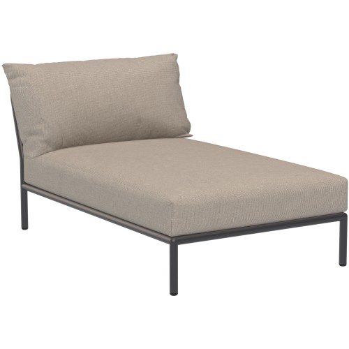 canapé Level 2 – chaise longue – tissu Sunbrella Heritage Ash (92) + base gris foncé (51) – Houe